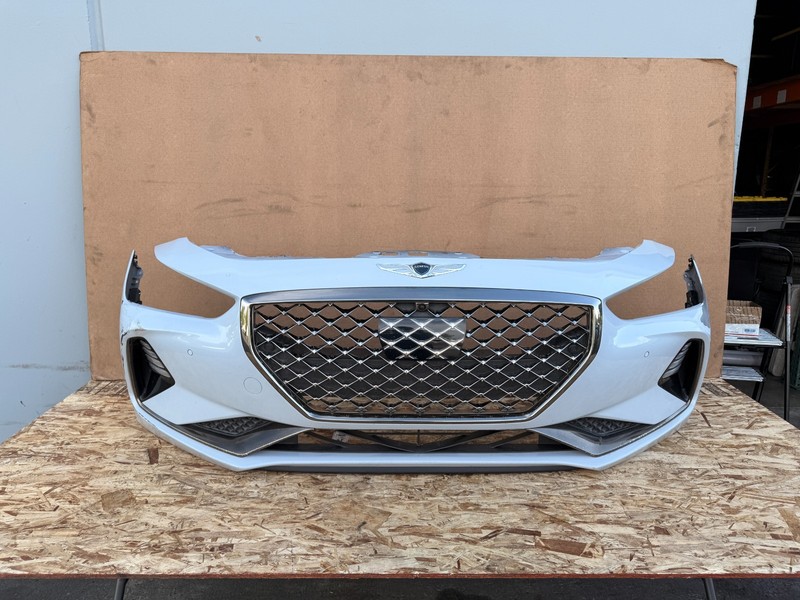 GENESIS G70 2019-2021 OEM FRONT BUMPER COVER WITH SENSORS AND CAMERA (SILVER)