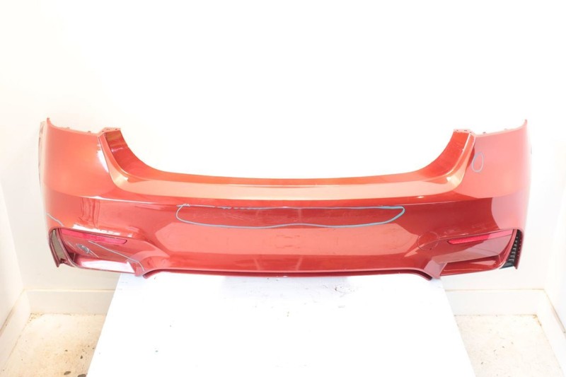 15-17 BMW M3 3.0L Twin Turbo Red Rear Bumper Assembly without Park Assist