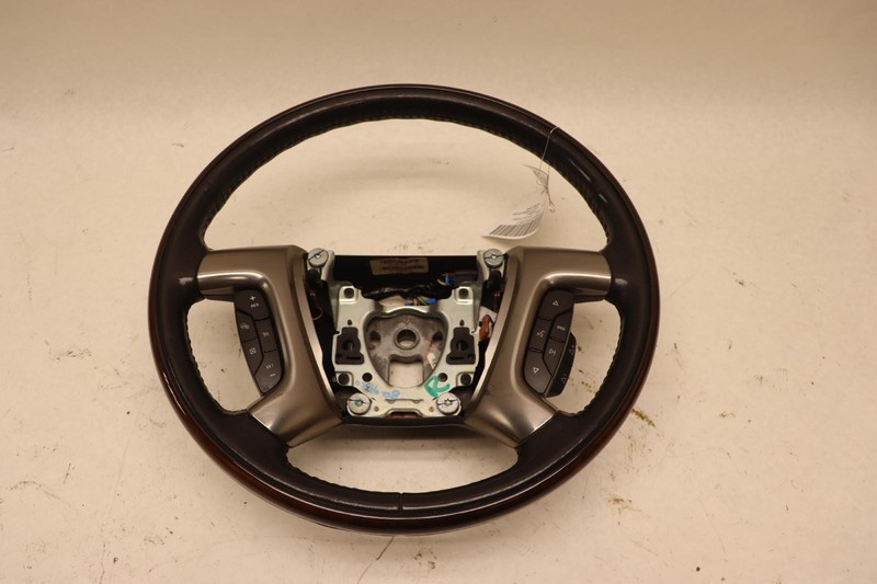 2007 GMC YUKON DRIVER SIDE STEERING WHEEL MULTIFUNCTION LEATHER WOOD OEM