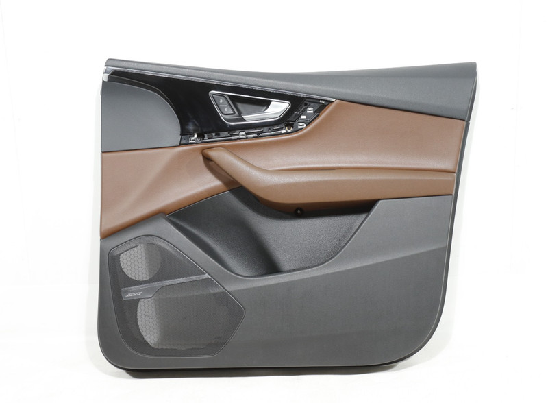 17-19 Audi Q7 Front Passenger Side Interior Door Panel Trim Nougat Brown OEM