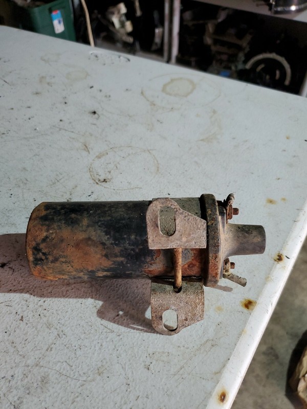 1949 1954 Chevrolet belair 216 ENGINE IGNITION POINTS COIL BRACKET OEM