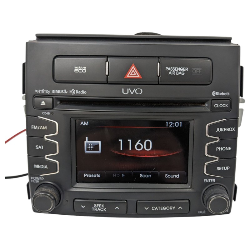 11-13 Kia Soul UVO Infinity Bluetooth AM FM HD SAT Radio Receiver 96160-2K500WK