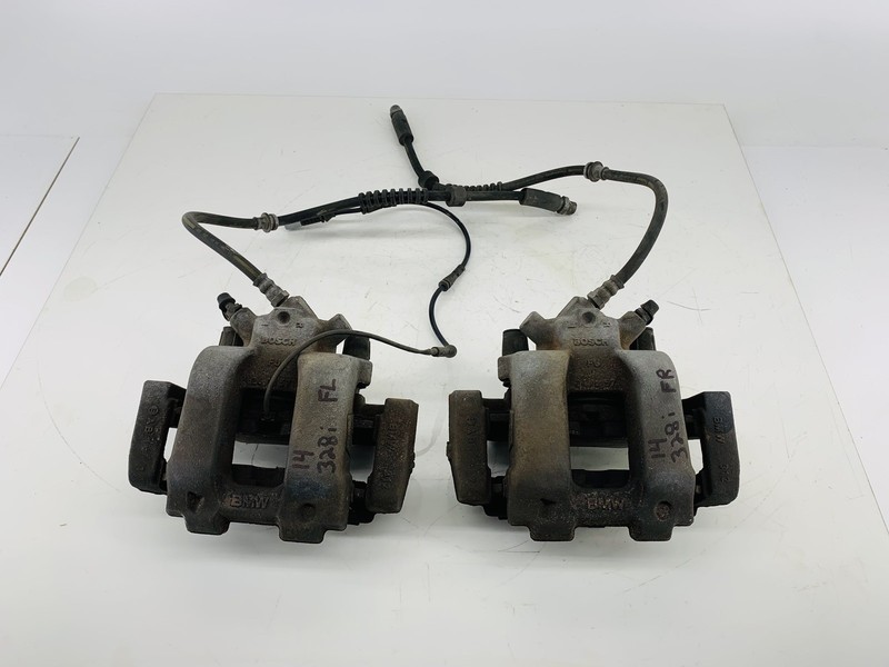 12-16 BMW 328I F30 RWD FRONT LEFT & RIGHT SIDE ABS BRAKE CALIPER SET OF 2 OEM