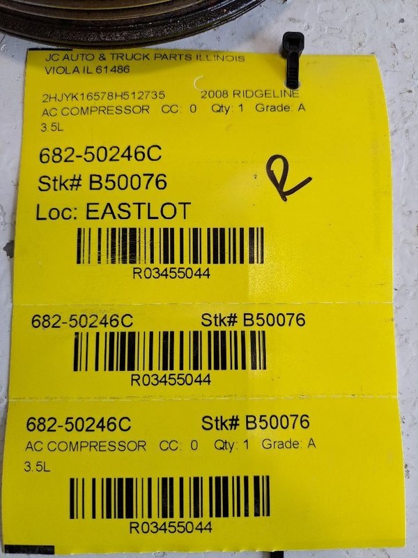 AC Compressor Assembly Fits 07-08 RIDGELINE 3455044