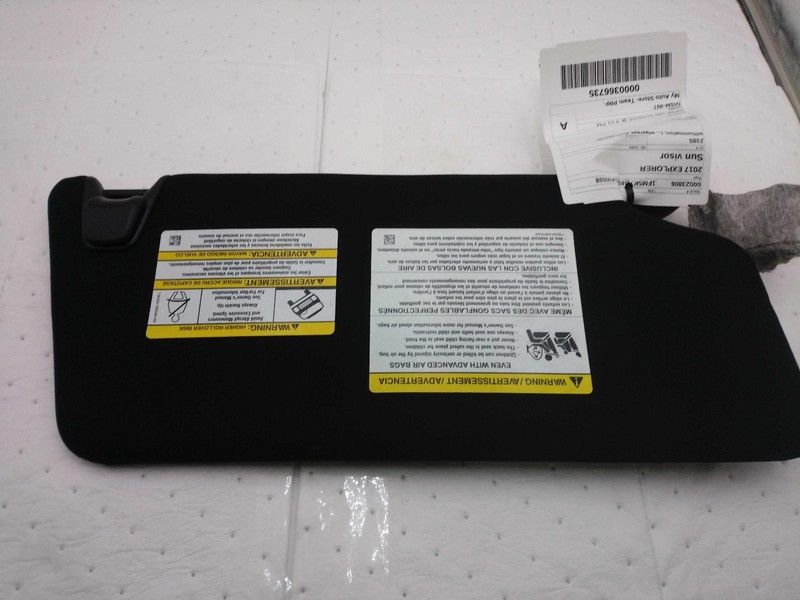 2017 Ford Explorer White Sun Visor OEM 242303 4DR SUV Used 114K Miles