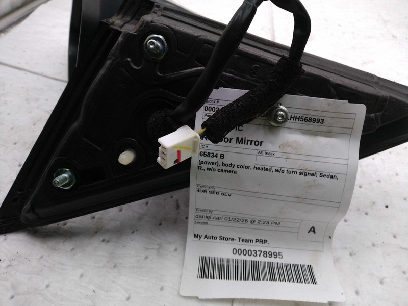 2017 Honda Civic Right Door Mirror Assembly Silver 697197 78K Miles