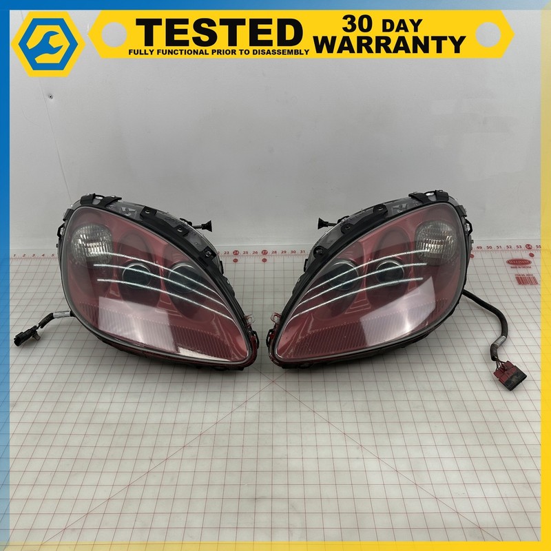 05-13 Corvette C6 FRONT LEFT & RIGHT HEADLIGHT LAMP SET ASSEMBLY Red OEM