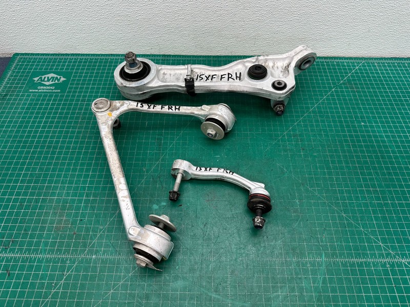 10-15 JAGUAR XF XFR X250 FRONT RIGHT SIDE SUSPENSION CONTROL ARM SET OF 3 OEM