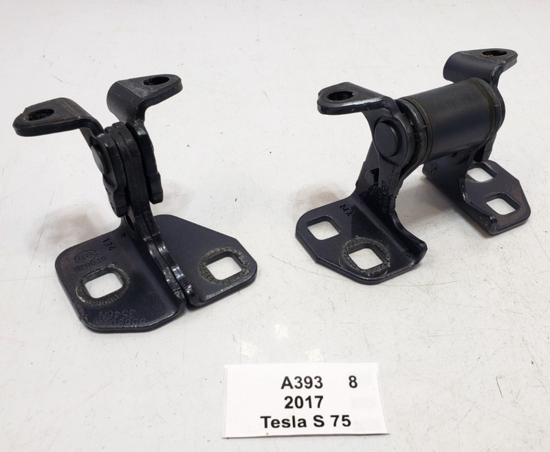 ✅ 12-20 OEM Tesla Model S Rear Right Passenger Door Hinge Upper Lower Gray SET