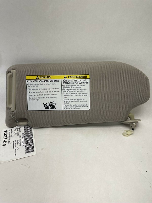 2009-2013 INFINITI G37 RIGHT PASSENGER SIDE SUN VISOR SHADE CLOTH W/ LAMP OEM