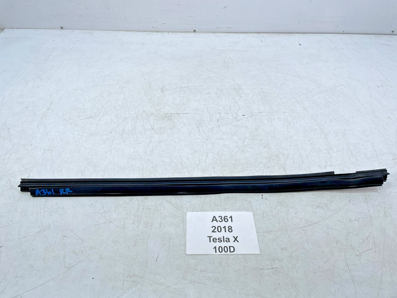 ✅16-20 OEM Tesla Model X Rear Right Passenger Door Window Inner Belt Rubber Seal