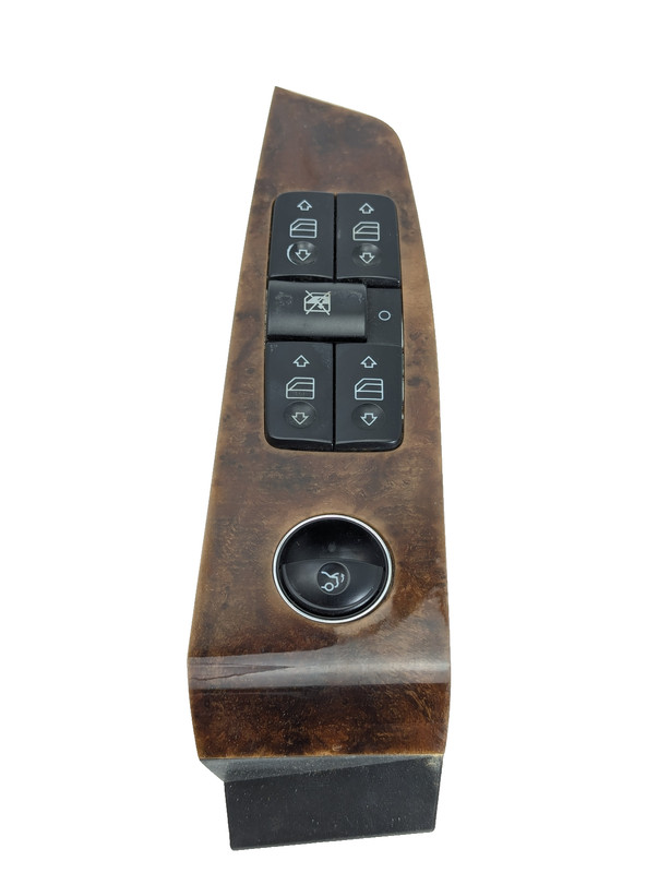 03-06 Mercedes W220 S430 S55 AMG Left Side Master Window Switch Trim Wood OEM