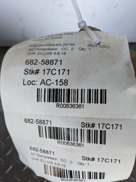 AC Compressor Convertible Fits 01-06 BMW 325i 836361