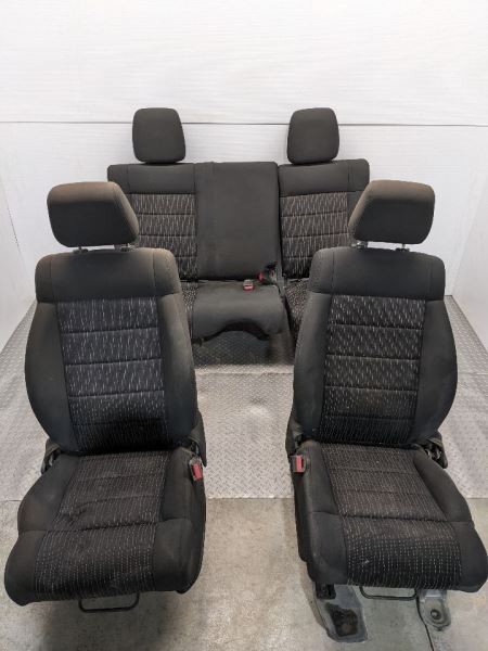 2012 Wrangler JKU 4 DR Front & Rear Seats Manual Black Cloth Set992393