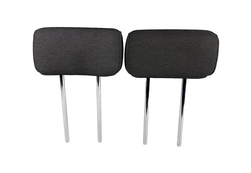 2009-2014 Ford F150 Crew Cab SuperCrew Rear Headrest Set Pair Cloth Gray / Black