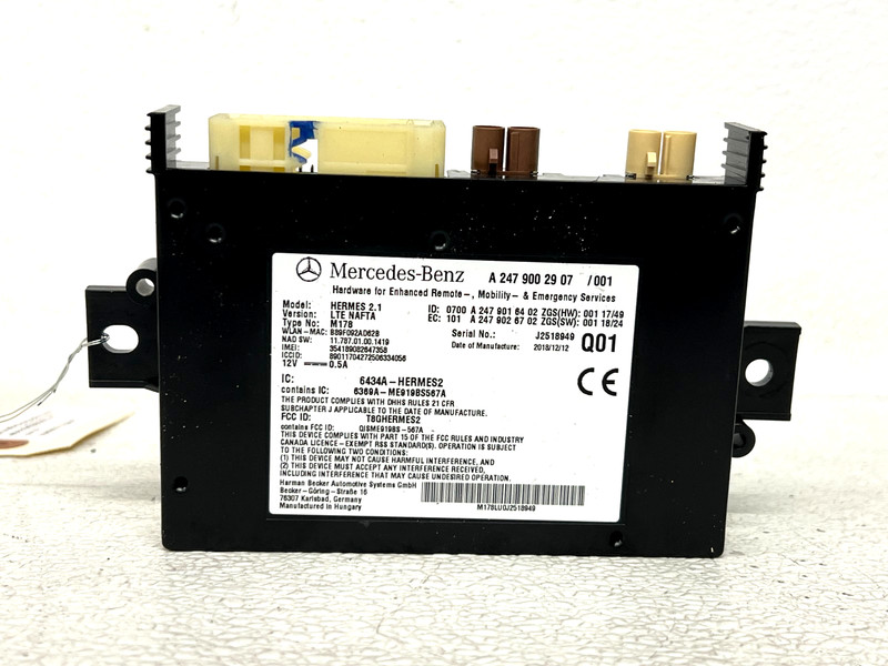 ⭐2014-2025 MERCEDES-BENZ A220 TELEMATICS COMUNICATION CONTROL MODULE OEM LOT2712