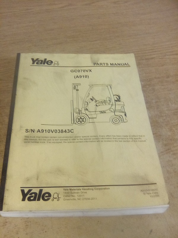 Yale Parts Manual GC070VX (A910) A910V03843C
