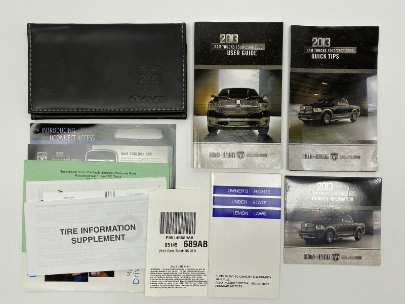 Owners Manual 2013 Dodge Ram Truck 1500 2500 3500 82166