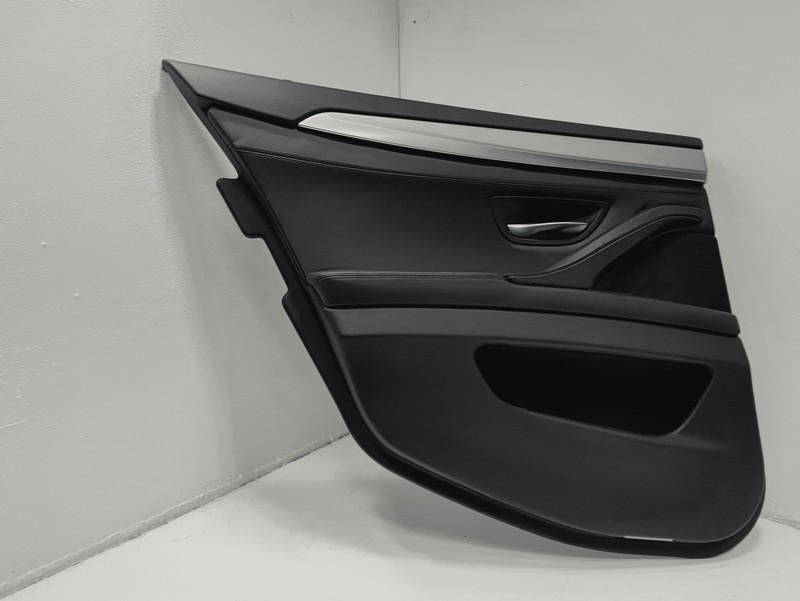 2011-2016 BMW 550i xDrive Rear Driver Door Card Panel Leatherette Black OEM