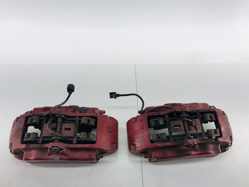 07-15 AUDI Q7 4L FRONT RIGHT & LEFT SIDE ABS BRAKE CALIPER SET OF 2 OEM