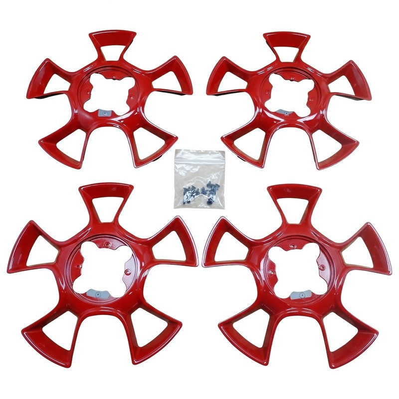 12-19 Fiat 500 Wheel Inserts 82212496 16" Wheels Set of 4 RED NTO OEM Factory