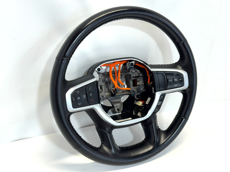 ✅2019-2025 RAM 1500 5th Gen BLACK OEM LEATHER STEERING WHEEL w/HEATED 5YK682X7AH