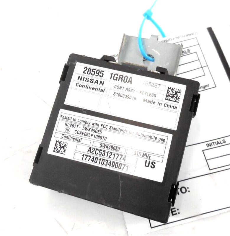 2011-2014 Nissan Murano Convertible Keyless Theft Locking Control Module OEM