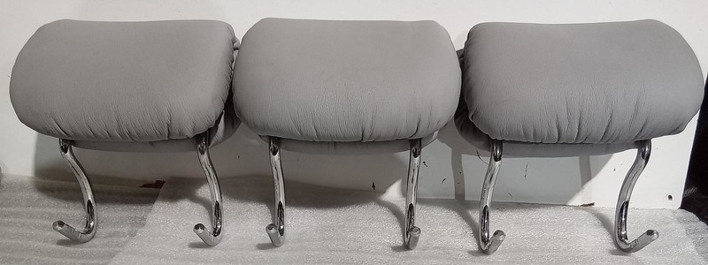 2000-2006 Mercedes S-Class Rear Seat Headrests Set of 3 Gray Leather 2209701750