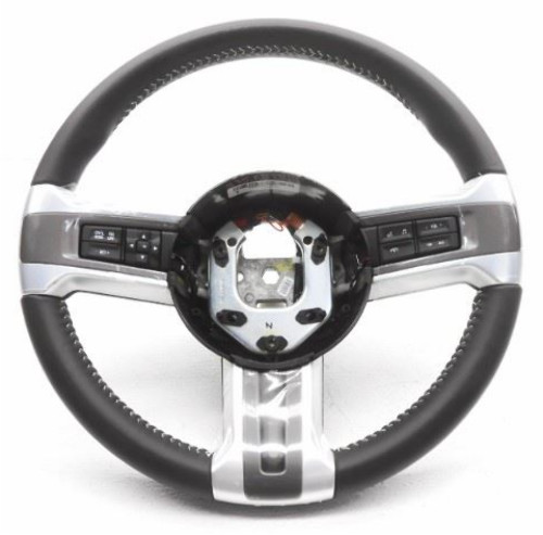 OEM Steering Wheel For Ford Mustang Dark Gray Leather White Stitch DR33-3600-CD