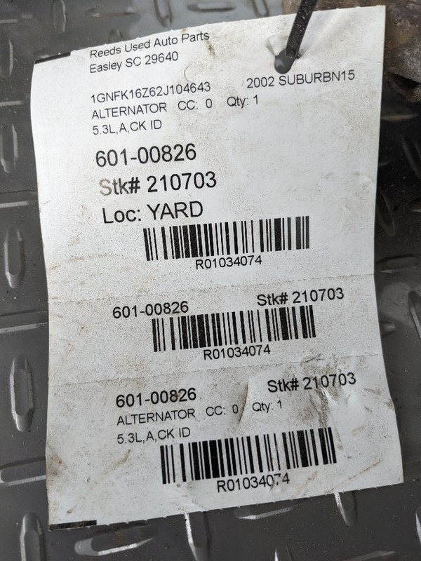 Alternator 130 Amp Opt KG8 ID 10480390 Fits 99-02 SIERRA 1500 PICKUP 1034074