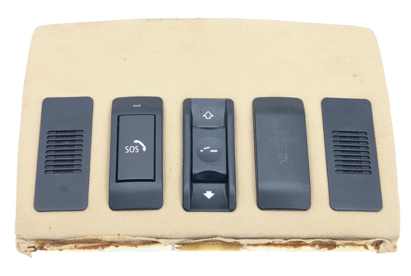 04-10 E60 E61 BMW 550I FRONT OVERHEAD HEADLINER SUNROOF SOS SWITCH TRIM
