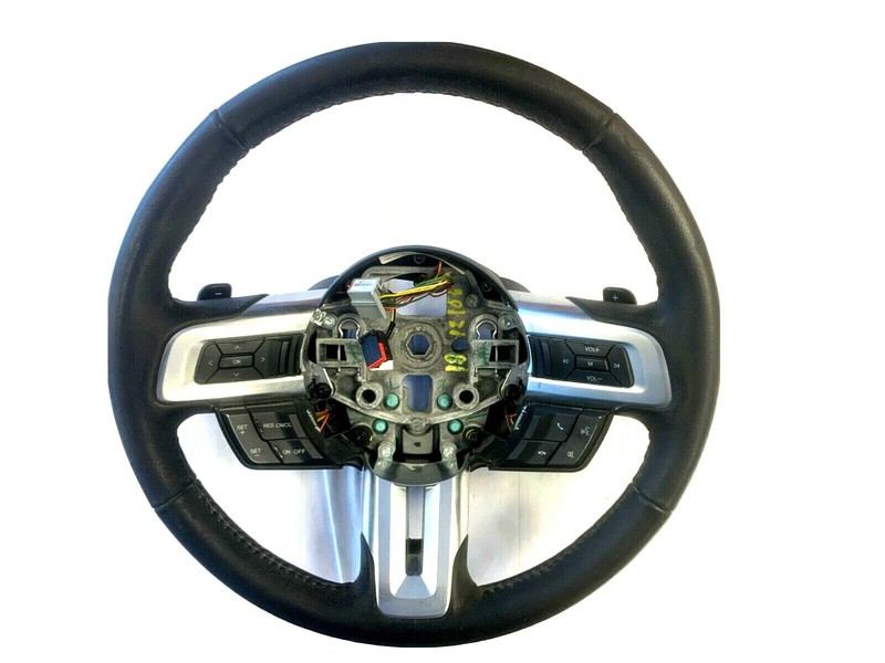 15 19 FORD MUSTANG STEERING WHEEL 3.7L AUTO TRANSMISSION BLACK OEM FR333600BE