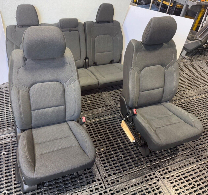 ✅2019-2024 RAM 1500 CLOTH SEATS GRAY FRONT&REAR 5TH GEN CREW CAB OEM 11K miles