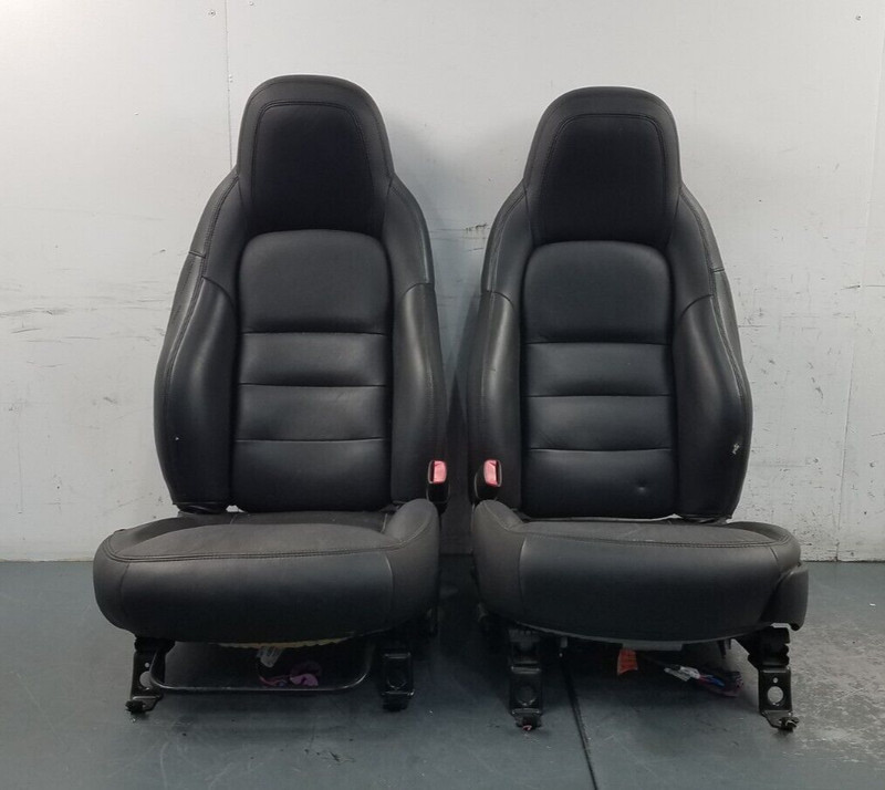 2011 Chevy Corvette C6 Black Leather Power Driver Seat Set #1055 P7