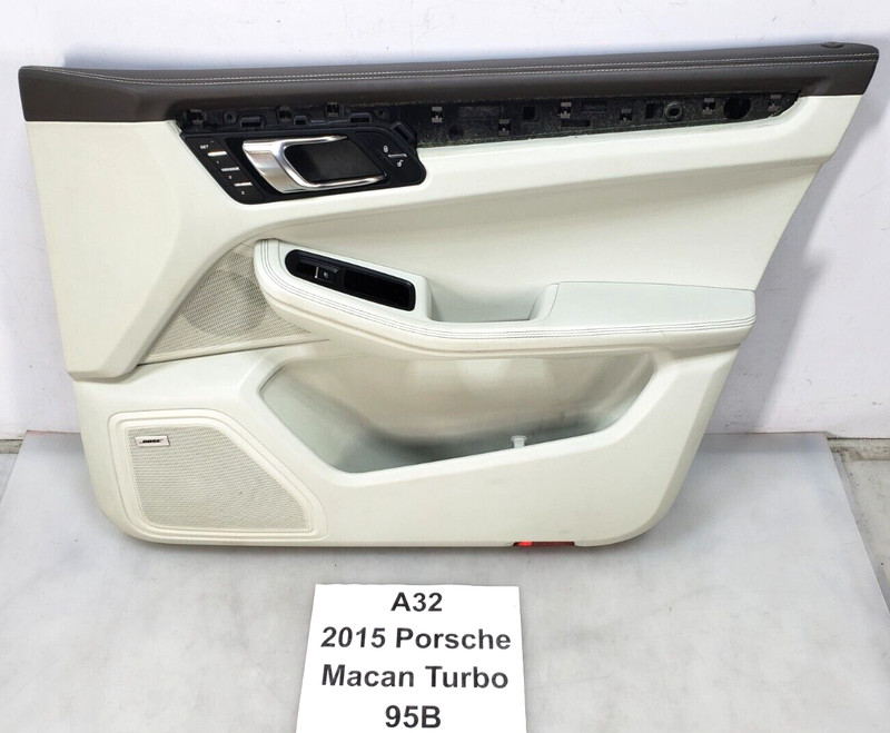 ✅ 15-18 OEM Porsche Macan 95B Front Passenger Door Card Panel Leather Gray