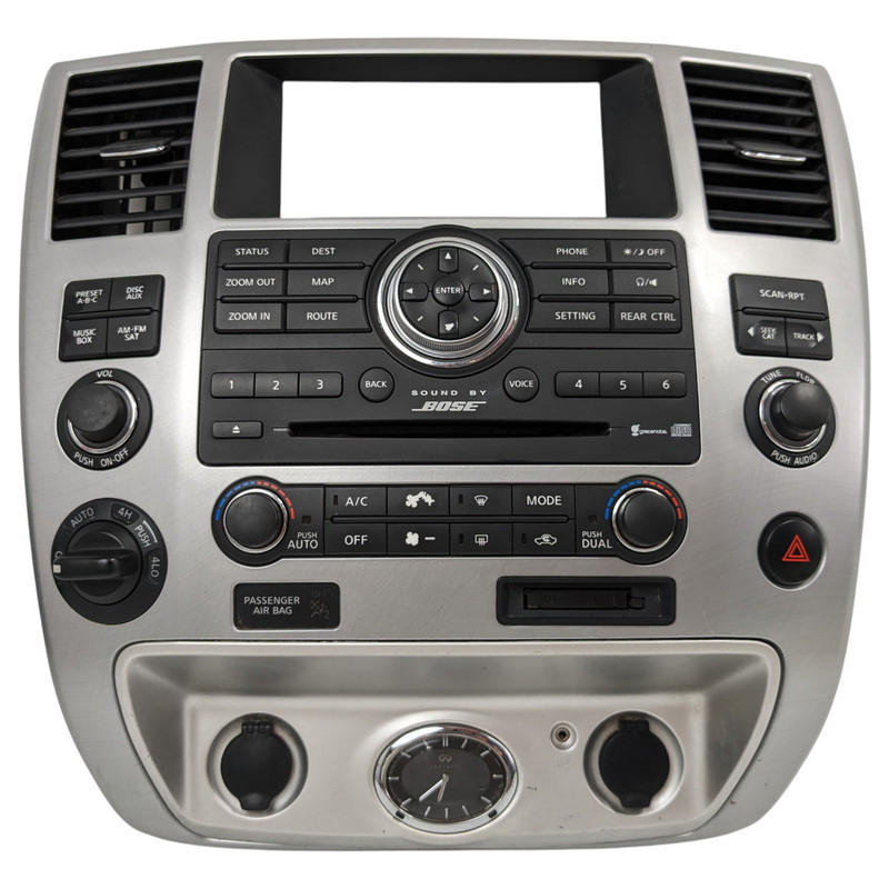 08-10 Infiniti QX56 Radio CD Player AC Climate Control Panel Bezel Air Vents OEM