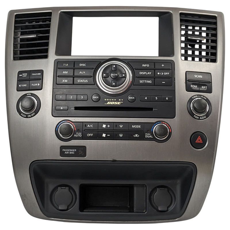 08-11 Armada Pathfinder QX56 Audio Radio Faceplate Receiver CD Player AC Climate