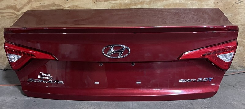 15-17 Hyundai Sonata Trunk Hatch Tailgate Lid Spoiler Rear View Camera Red OEM