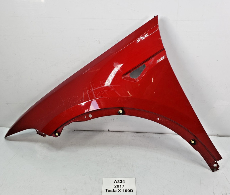 ✅ 16-20 OEM Tesla Model X Front Left Driver Fender Panel Shell Red PPMR NOTE*