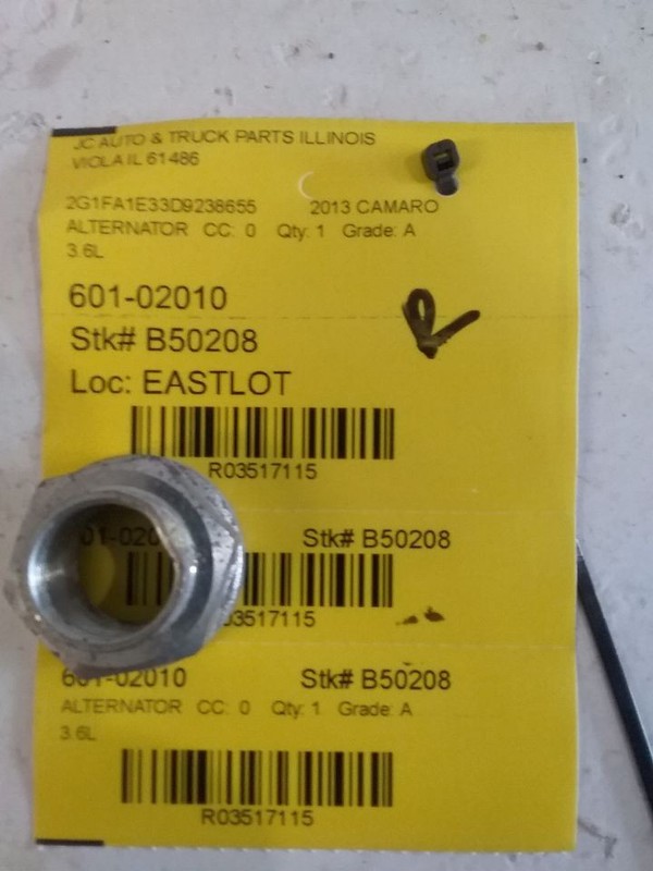 Alternator ID 22859538 Fits 12-14 CAMARO 3517115