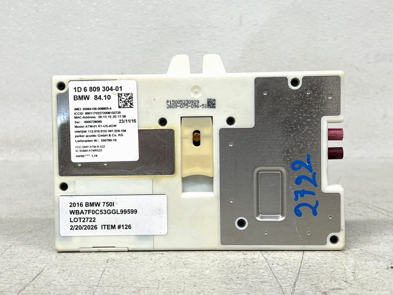 ⭐2016-2019 BMW 740I 750I TELEMATICS COMMUNICATION CONTROL MODULE OEM LOT2722