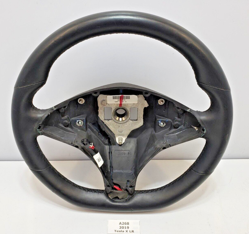✅ 2012-2020 OEM Tesla Model X S Driver Heated Leather Steering Wheel Black 26k