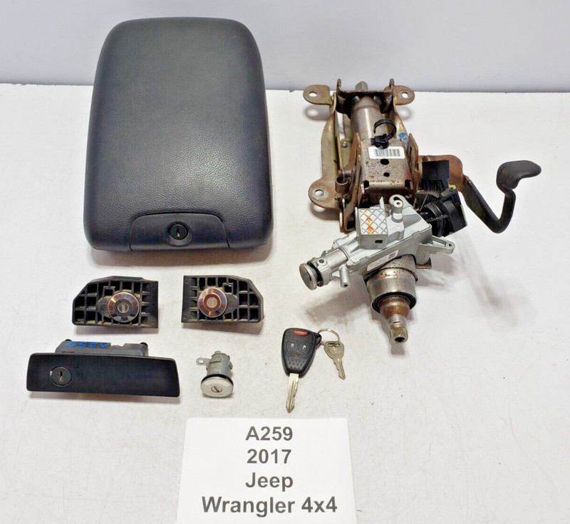 ✅11-18 OEM Jeep Wrangler JK Console Armrest Steering Column Door Lock Key SET