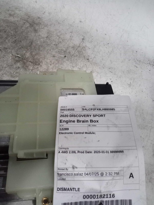 2020 Land Rover Discovery Sport Engine Control Module ECM HX7314C568BC 38K Mi