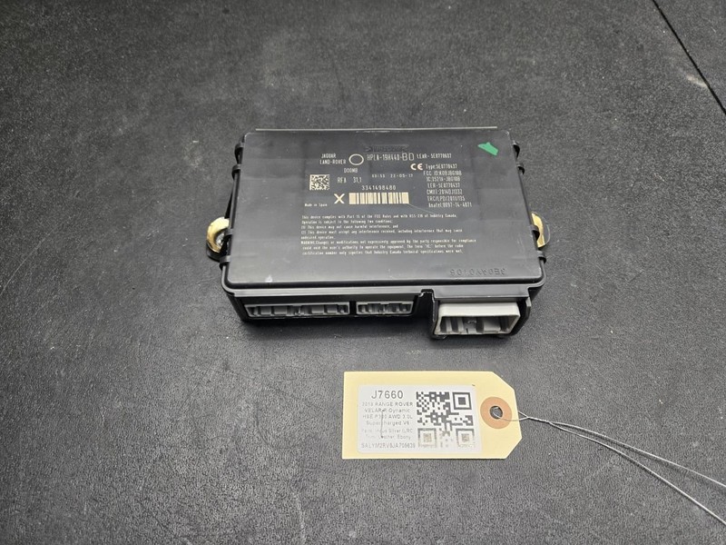 Keyless Entry Control Module 2018 Range Rover Velar HPLA-19H440-BD 2019 - 2022