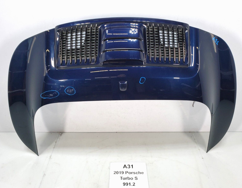✅ 17-19 OEM Porsche 991 911 Turbo S Convertible Rear Deck Lid Engine Cover Blue*