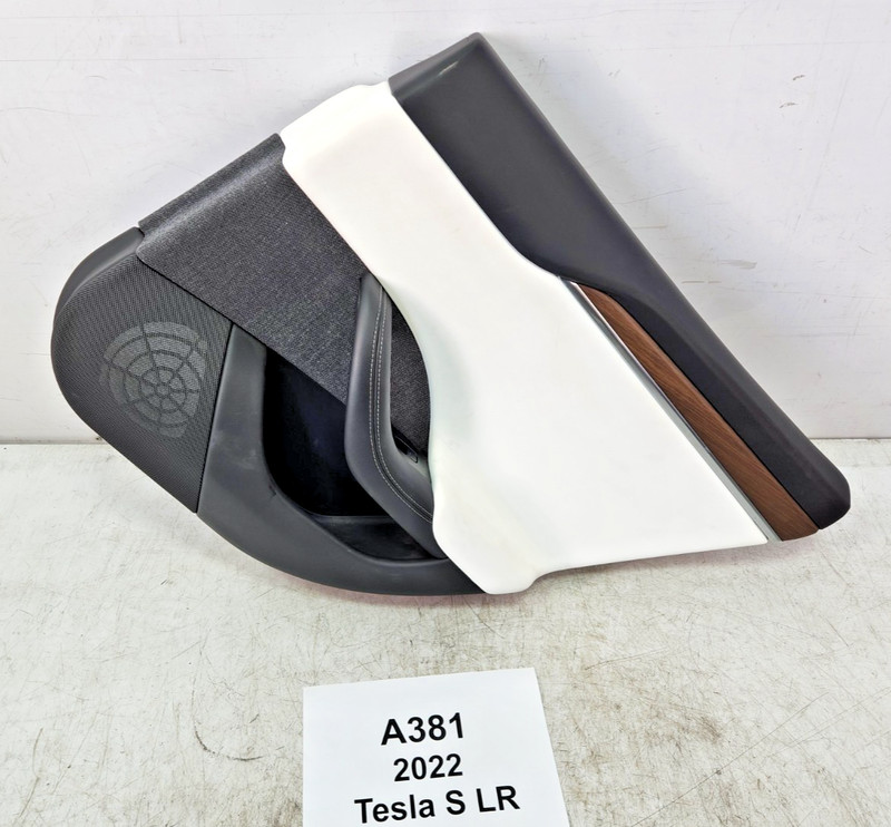 ✅21-25 OEM Tesla Model S Rear Right Passenger Side Door Card Panel Leather Black