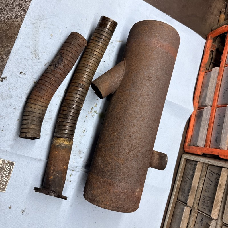 1969 Sno-jet 190 B-4 vintage snowmobile Hirth 300cc muffler exhaust system