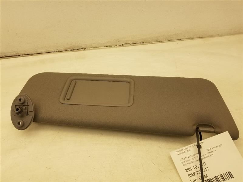 03-04 TOYOTA 4RUNNER PASSENGER SIDE SUN VISOR ASSEMBLY