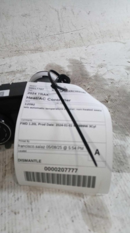 2024 Chevrolet Trax A/C Selector Switch OEM Grey 42864322 13K Miles